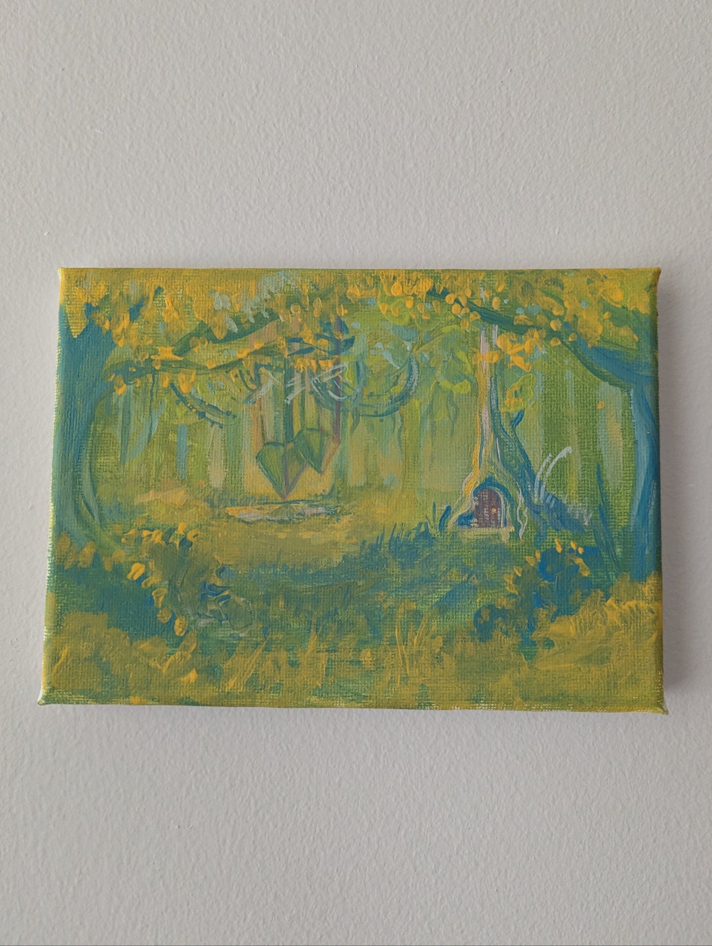 In the Shade, 2025, Original Artwork (7inX5in ACRYLIC painting on stretched canvas)