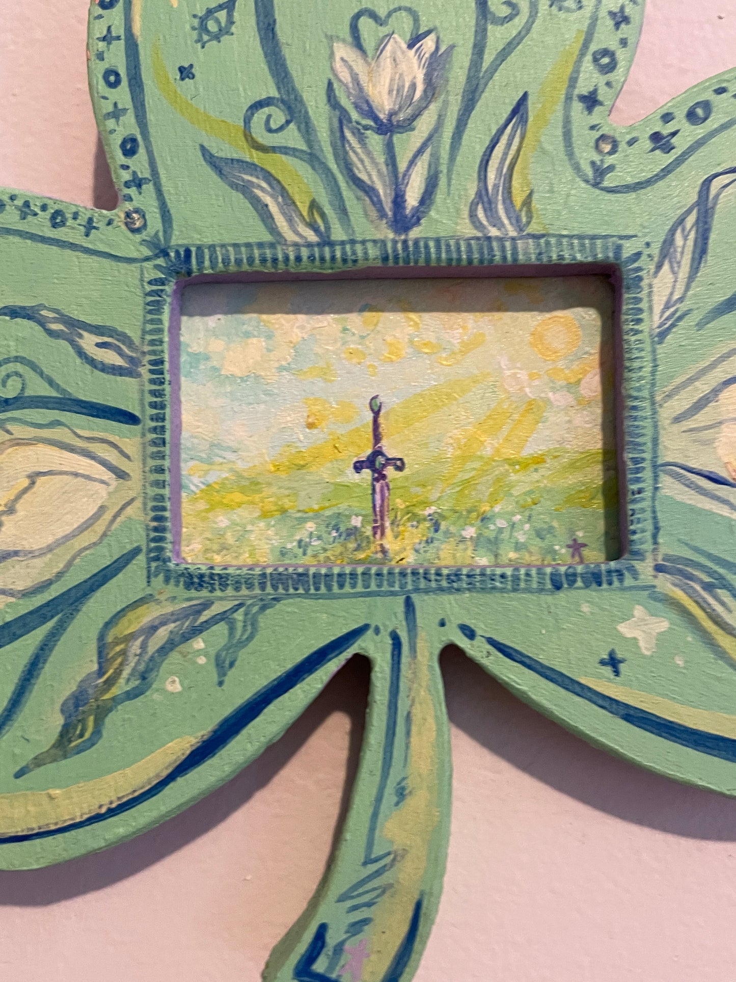 The Last Time, 2024, CLOVER FRAMED Original Artwork (3.5inX2in ACRYLIC painting)