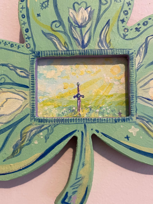 The Last Time, 2024, CLOVER FRAMED Original Artwork (3.5inX2in ACRYLIC painting)