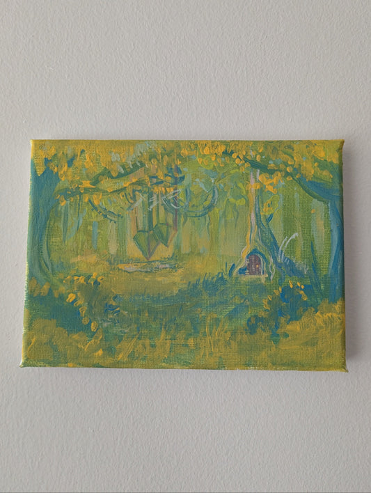 In the Shade, 2025, Original Artwork (7inX5in ACRYLIC painting on stretched canvas)
