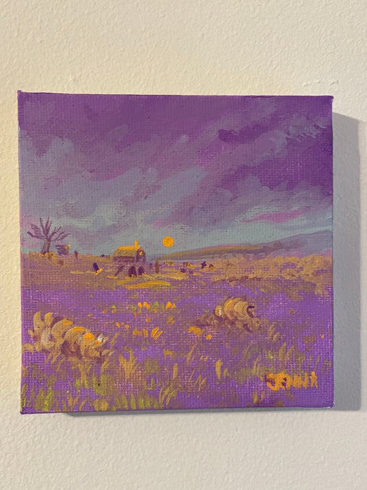 The Old Cemetery, 2025, Original Artwork (4inX4in ACRYLIC painting on stretched canvas)