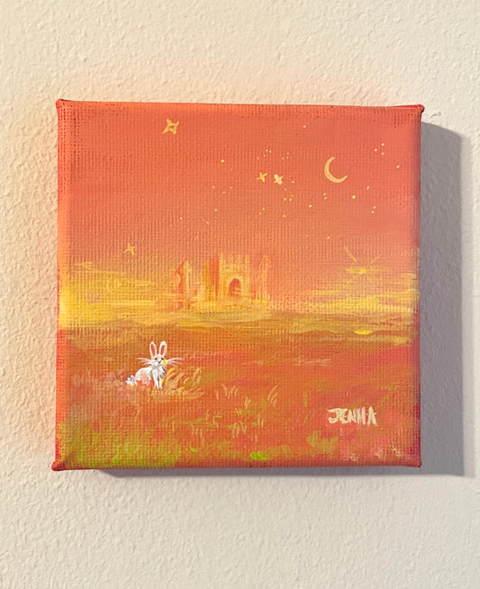 Castle Ragdoll, 2025, Original Artwork (4inX4in ACRYLIC painting on stretched canvas)