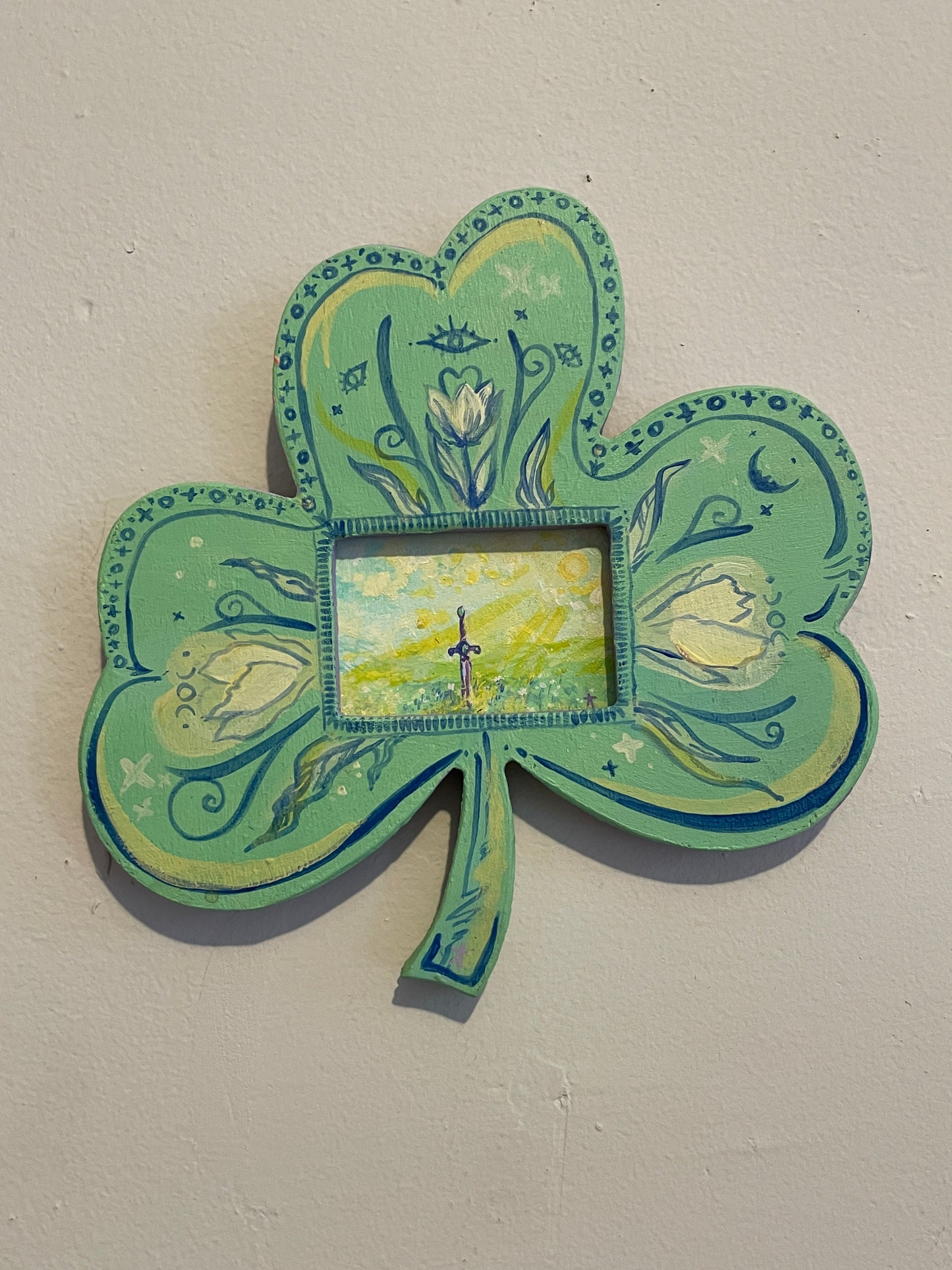 The Last Time, 2024,  CLOVER FRAMED Original Artwork (3.5inX2in ACRYLIC painting)