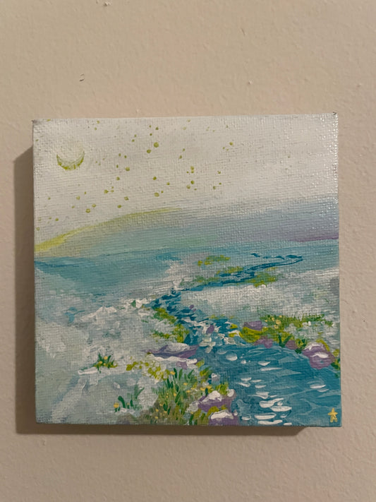 Final Frost, 2024, Original Artwork (4inX4in ACRYLIC painting on stretched canvas)