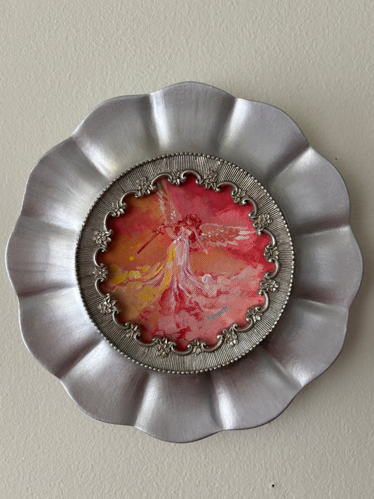 Dawnbringer, 2026,  FRAMED Original Artwork (4 inch circle ACRYLIC painting on canvas board)